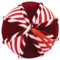 Μπάλα candy λευκή κόκκινη ριγέ 8εκ βελουτέ