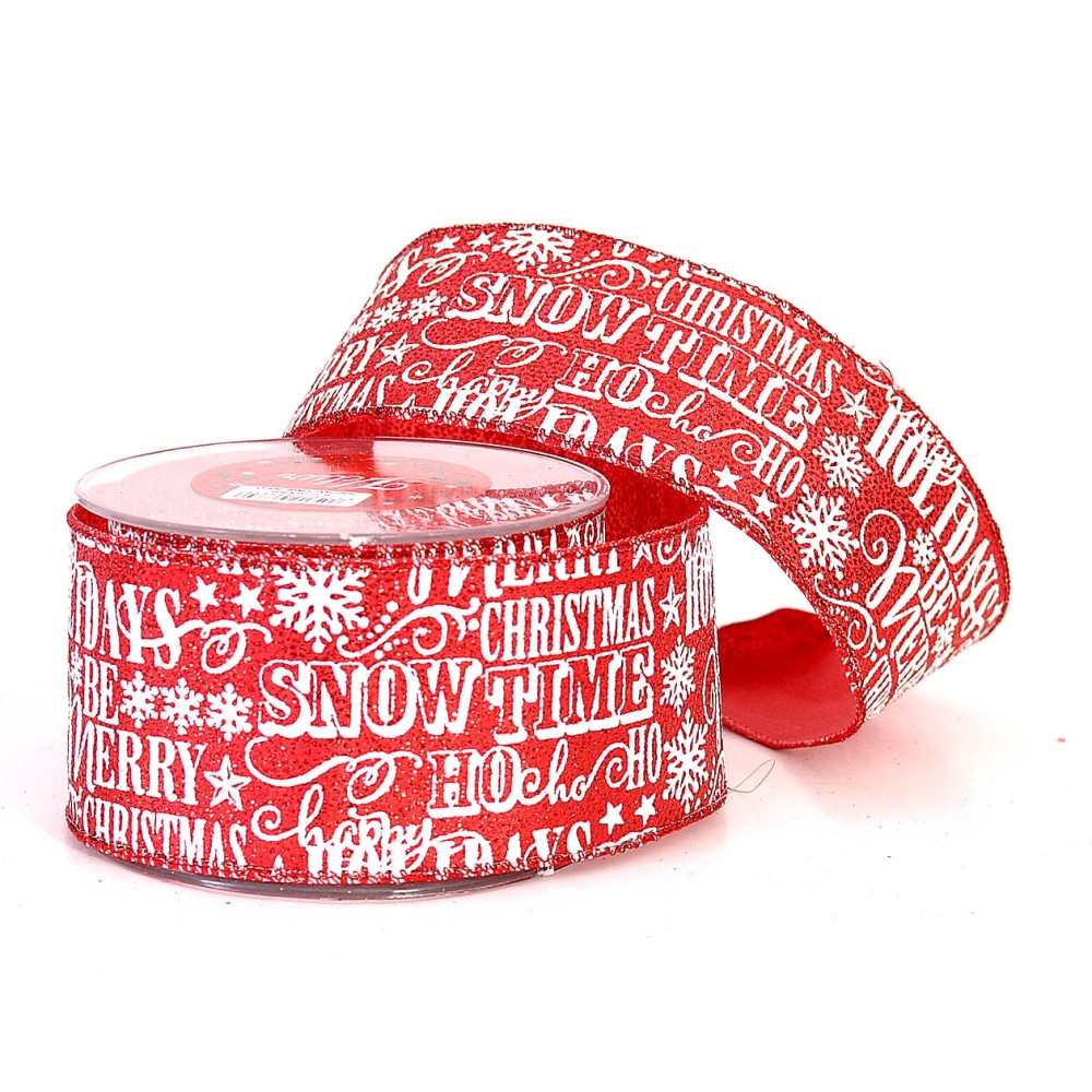 Κορδέλα Red snow time κόκκινη με ευχές 9m Κορδέλα Red snow time κόκκινη με ευχές 9m