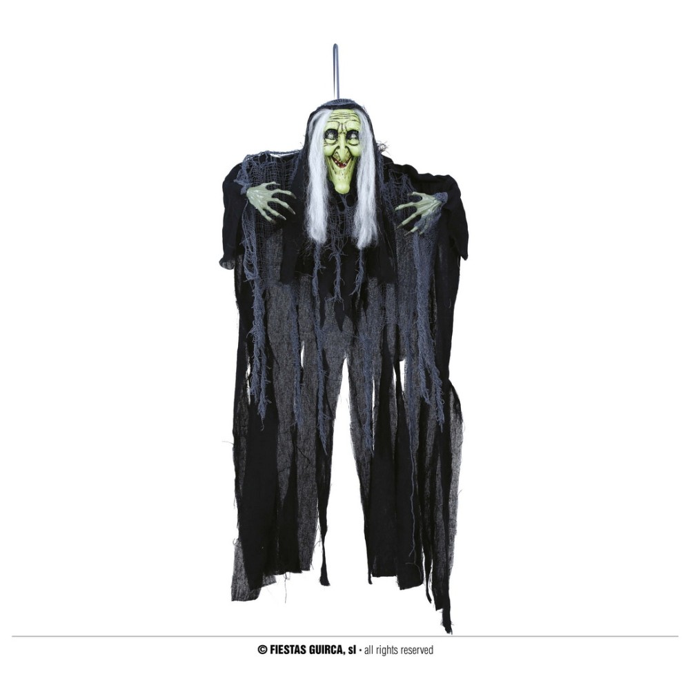 Κρεμαστό διακοσμητικό halloween κακιά μάγισσα με φως και ήχο  90εκ