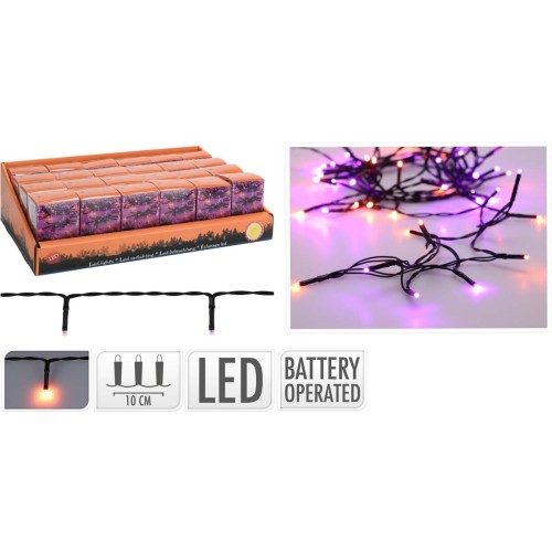 Λαμπάκια 50LED Μπαταρίας Μωβ-Πορτοκαλί 30cm. Λαμπάκια 50LED Μπαταρίας Μωβ-Πορτοκαλί 30cm.