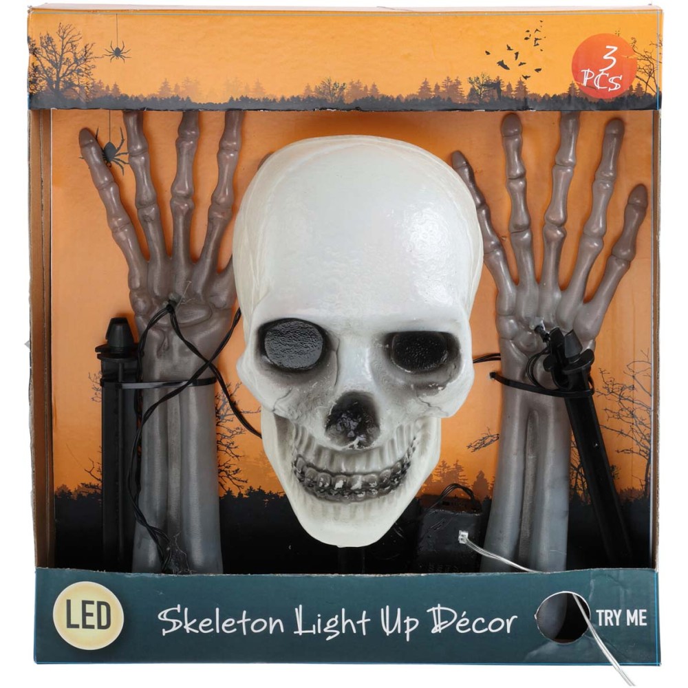Σκελετός Διακοσμητικός Halloween με Κίνηση LED 10x30cm. Σκελετός Διακοσμητικός Halloween με Κίνηση LED 10x30cm.