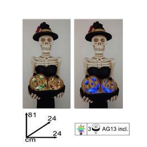 Διακοσμητικό Halloween σκελετός με φως 81εκ.