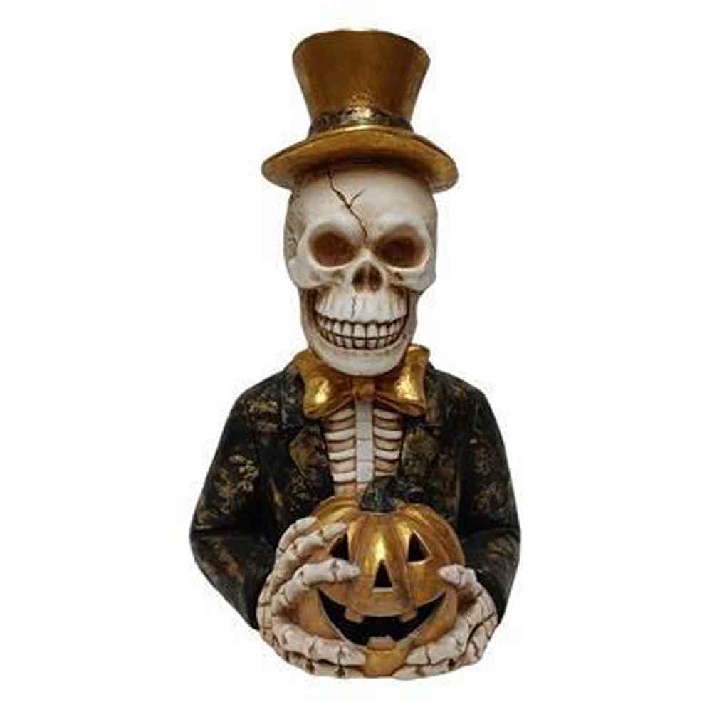 Διακοσμητικό Halloween σκελετός με κολοκύθα με φως 58εκ. Διακοσμητικό Halloween σκελετός με κολοκύθα με φως 58εκ.