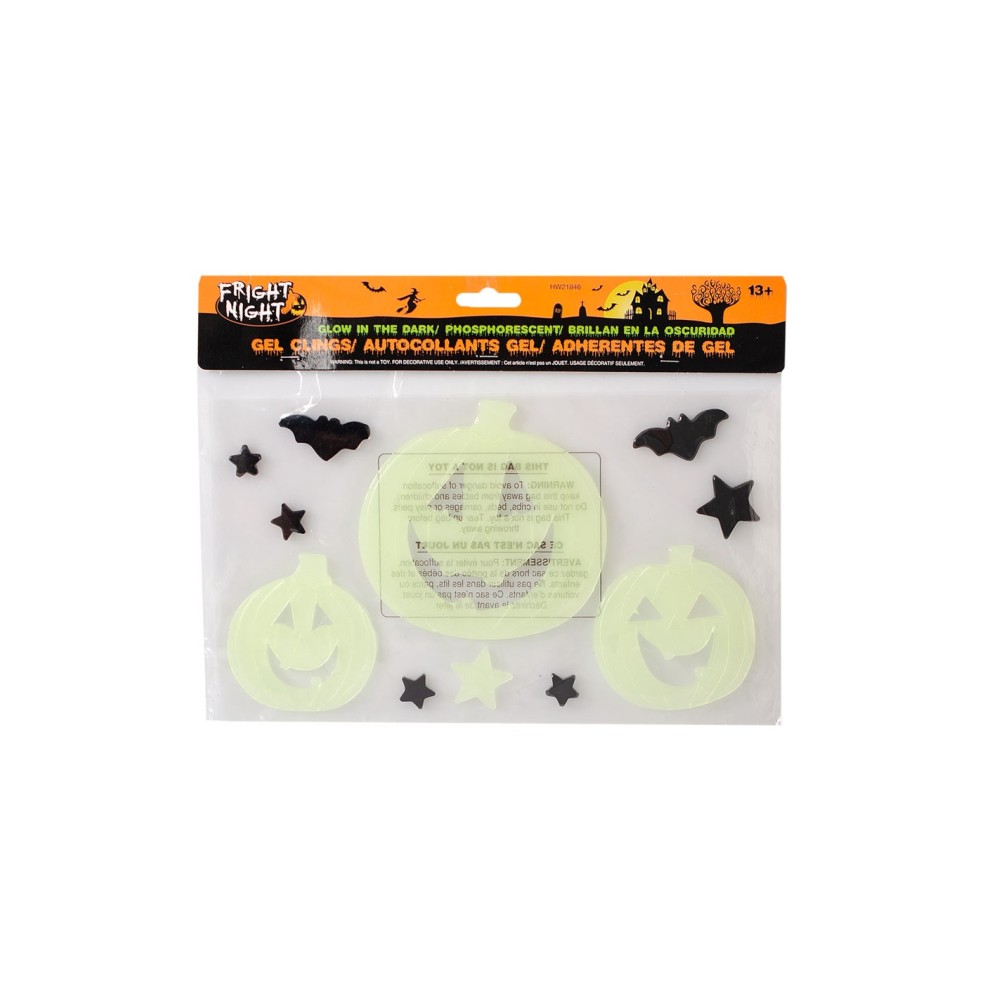 Διακοσμητικά αυτοκόλλητα Halloween Glow In Dark σε 2 σχέδια.