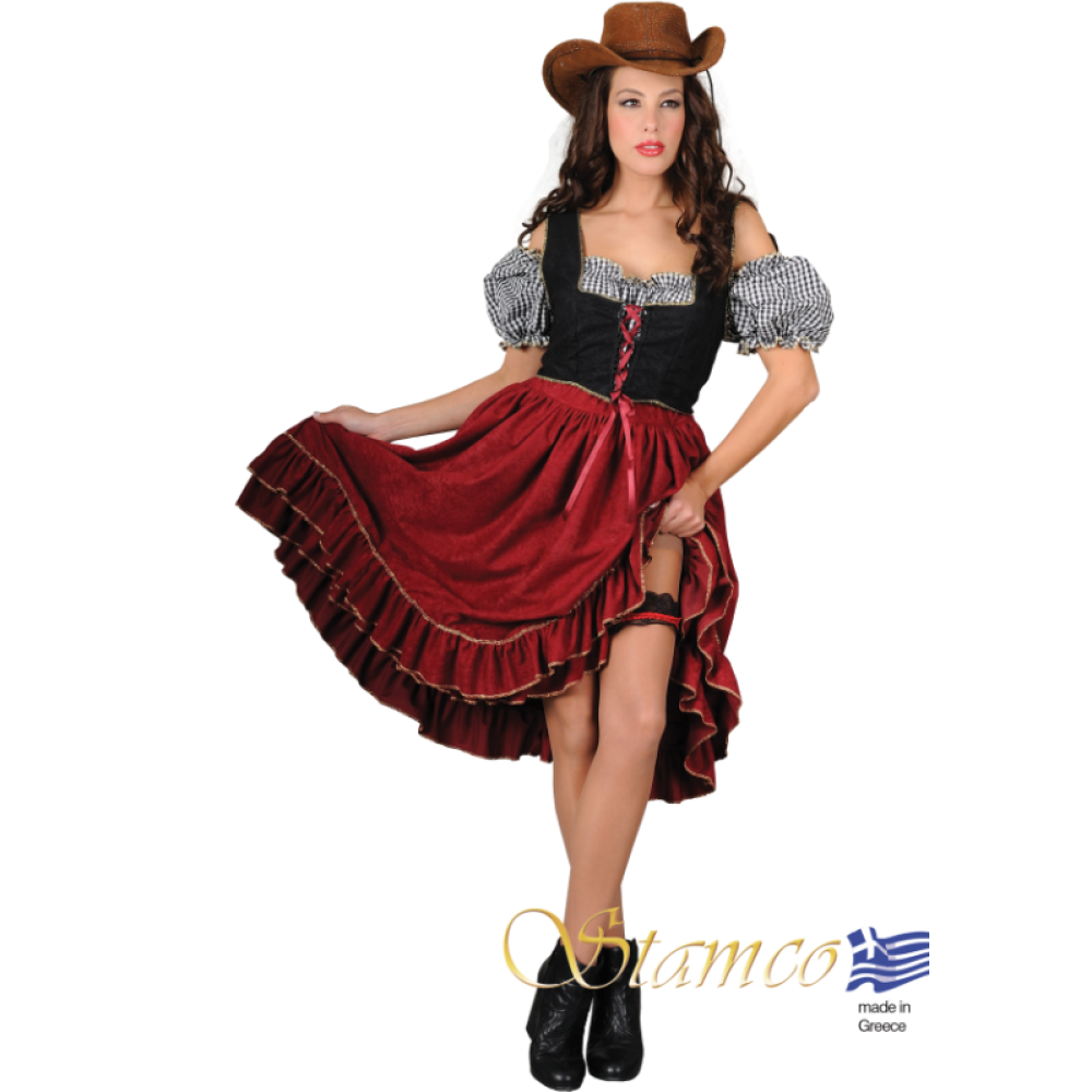 Στολή Saloon Girl Κ΄οκκινο Deluxe Στολή Saloon Girl Κ΄οκκινο Deluxe
