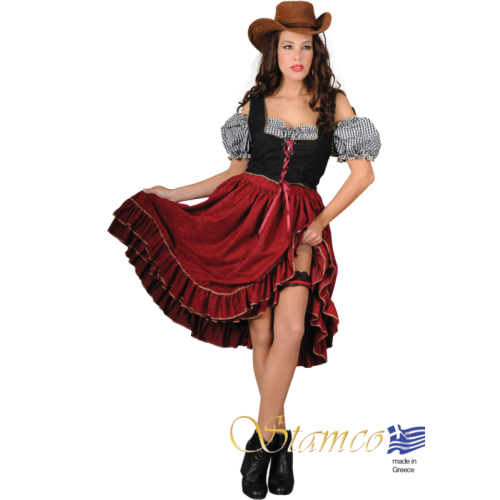 Στολή Saloon Girl Κ΄οκκινο Deluxe Στολή Saloon Girl Κ΄οκκινο Deluxe