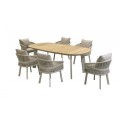 Aio/D7 Taupe, Dining set 7 τεμαχίων