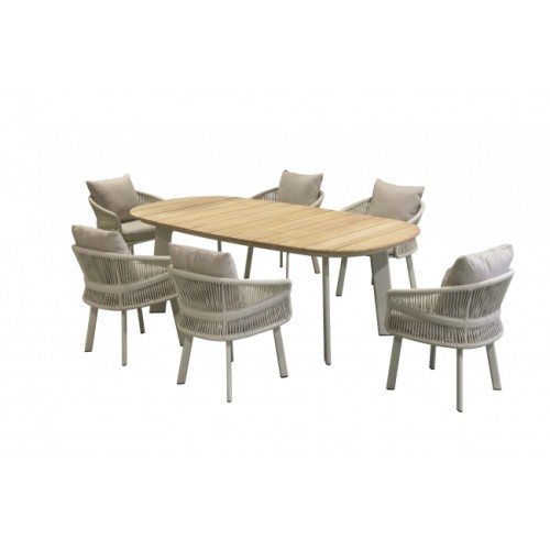 Aio/D7 Taupe, Dining set 7 τεμαχίων