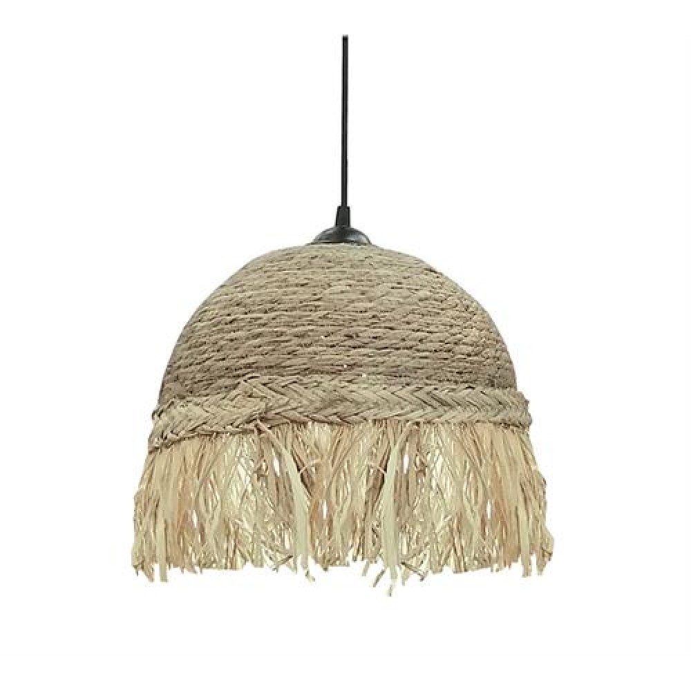 Φωτιστικό οροφής από σχοινί με κρόσσια raffia,30x17cm Φωτιστικό οροφής από σχοινί με κρόσσια raffia,30x17cm