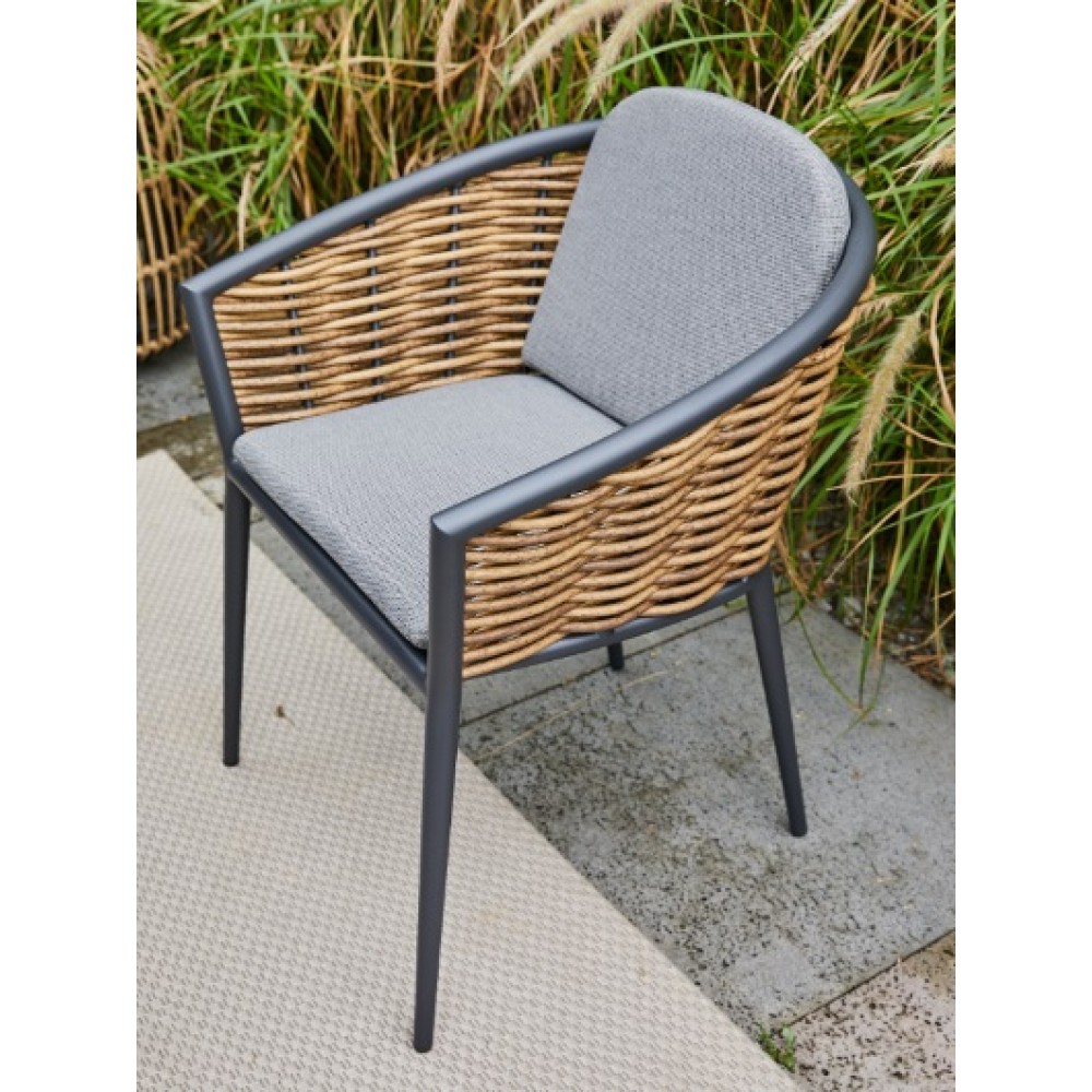 Musses Rattan/D7 Σετ τραπεζαρίας Ανθρακί