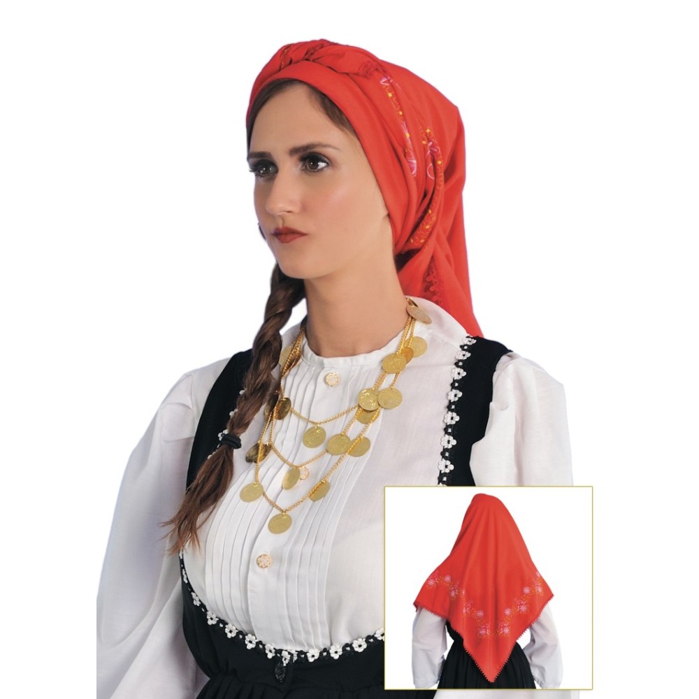 Μαντήλι Κεντημένο Κόκκινο