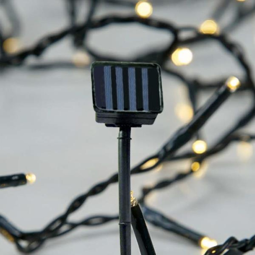 Λαμπάκια 100 led με ηλιακό συλλέκτη λευκό θερμό φως