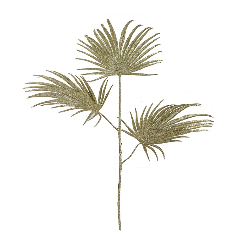 Κλαδί areca Χ 3 χρυσό glitter 90cm Κλαδί areca Χ 3 χρυσό glitter 90cm