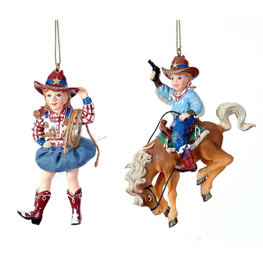 Στολίδι παιδάκια cowboy 11cm σε δύο σχέδια