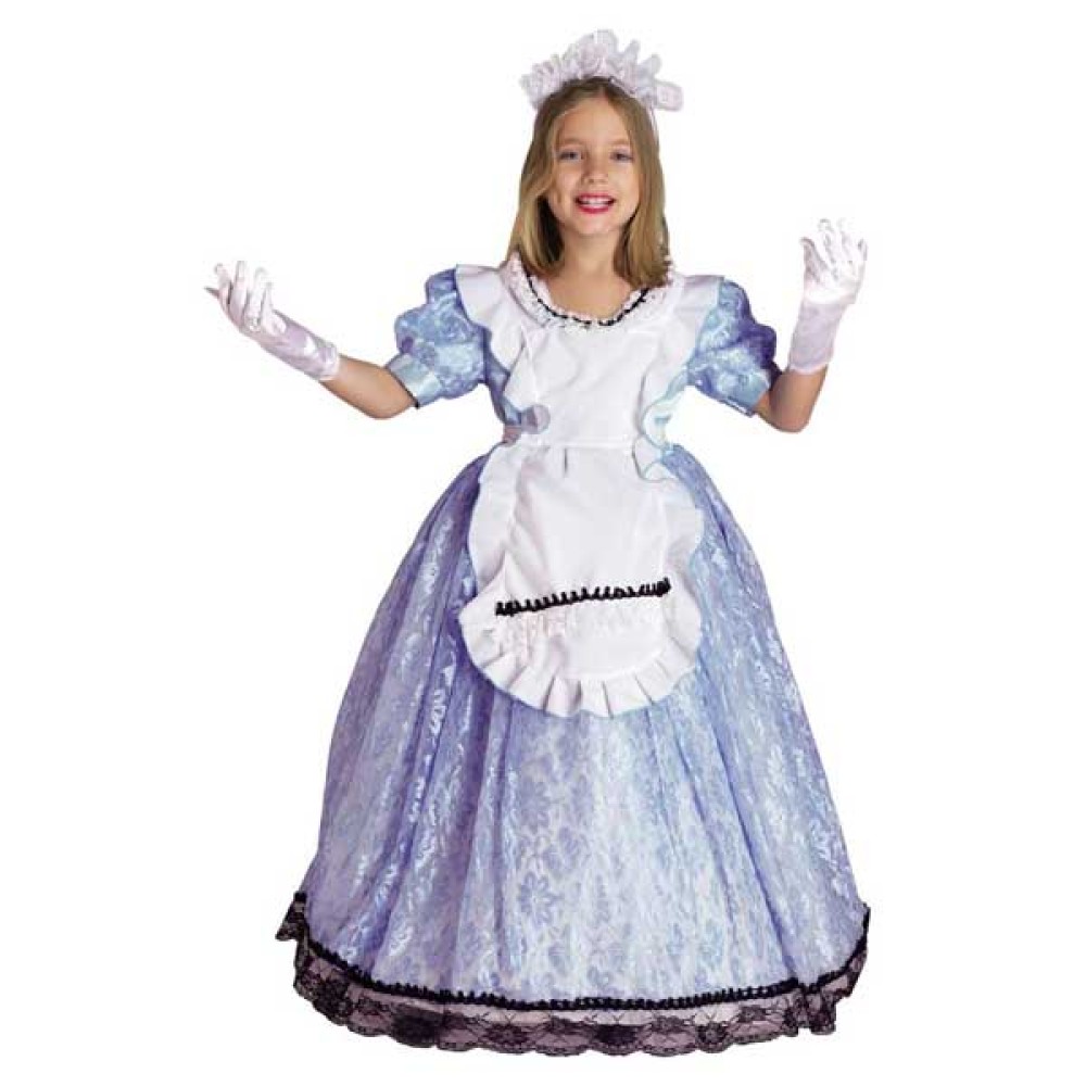 Αλίκη in Wonderland μακρύ φόρεμα στολή για κορίτσια Αλίκη in Wonderland μακρύ φόρεμα στολή για κορίτσια