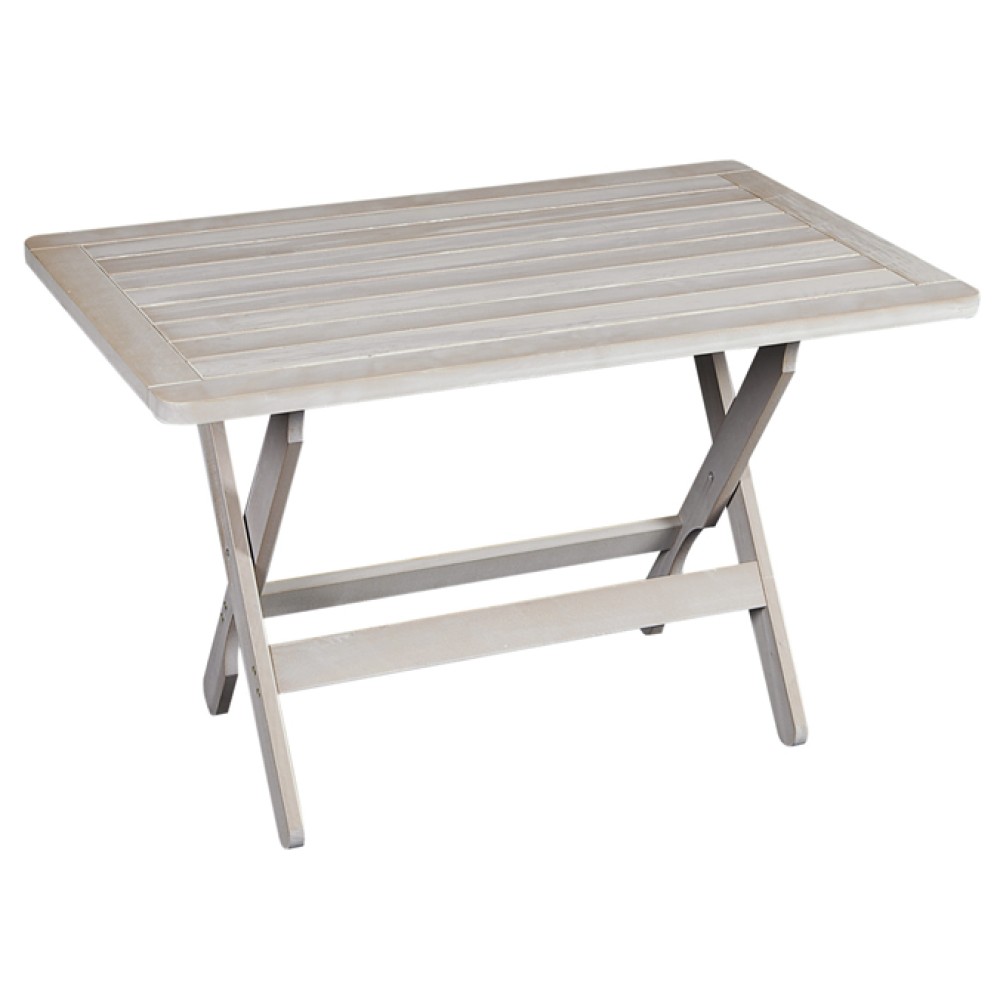 Τραπέζι κήπου 120x75cm οξιάς με πλαίσιο πτυσσόμενο λευκό Τραπέζι κήπου 120x75cm οξιάς με πλαίσιο πτυσσόμενο λευκό