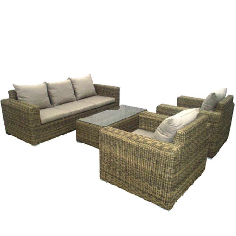 Isabella σαλόνι κήπου wicker σε φυσικό χρώμα σετ 4 τεμάχια Isabella σαλόνι κήπου wicker σε φυσικό χρώμα σετ 4 τεμάχια