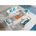 Nofi 3&2 Lounge set σαλόνι αλουμινίου teak με τριθέσιο και διθέσιο καναπέ