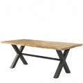 Τραπέζι Fir-t-x 190x90cm μεταλλικό μασίφ με ξύλο teak