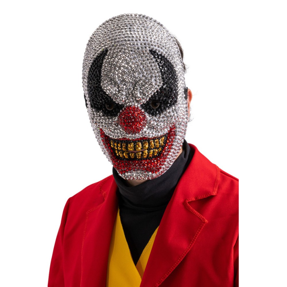 Μάσκα Clown Τρόμου Με Στρας Deluxe Μάσκα Clown Τρόμου Με Στρας Deluxe