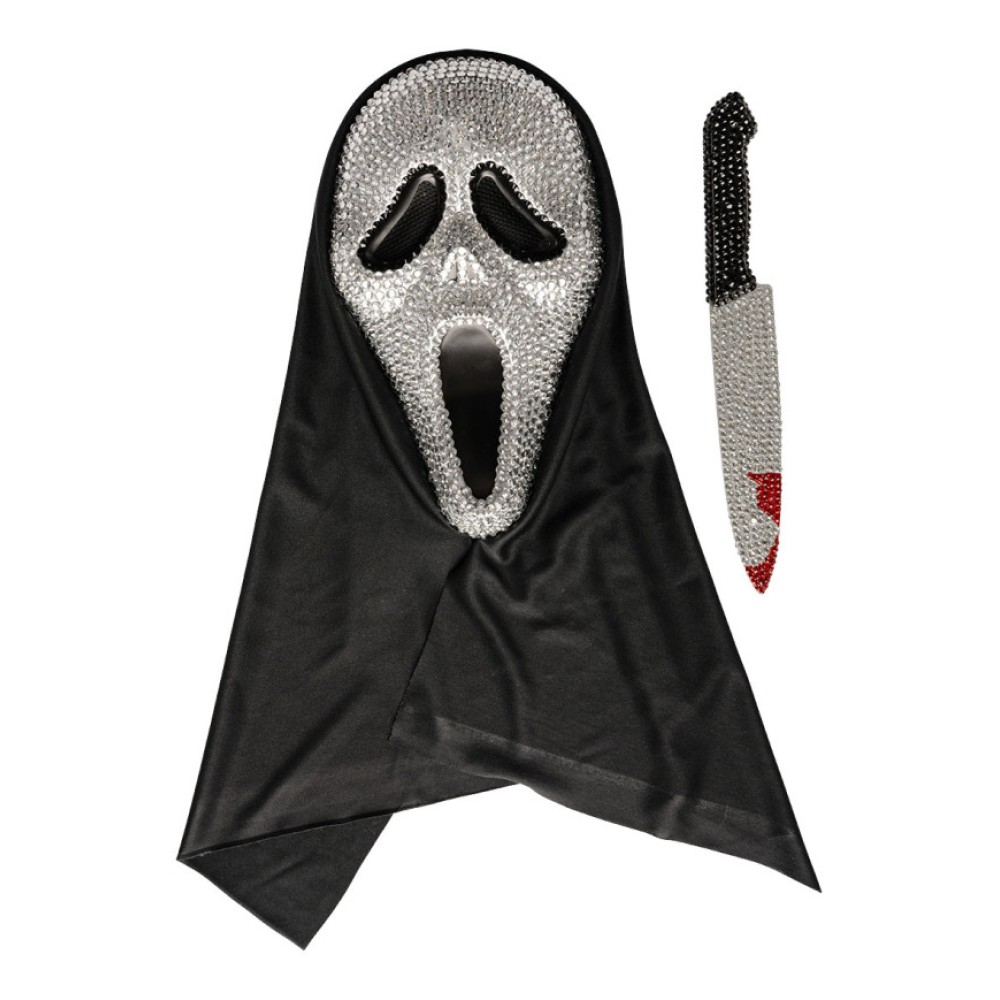 Σετ Μάσκα Scream & Μαχαίρι Με Στρασάκια Σετ Μάσκα Scream & Μαχαίρι Με Στρασάκια