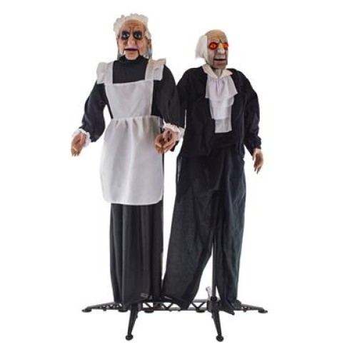 Διακοσμητικο Halloween Twin Housekeepers Με Φως & Ήχο 135cm Διακοσμητικο Halloween Twin Housekeepers Με Φως & Ήχο 135cm