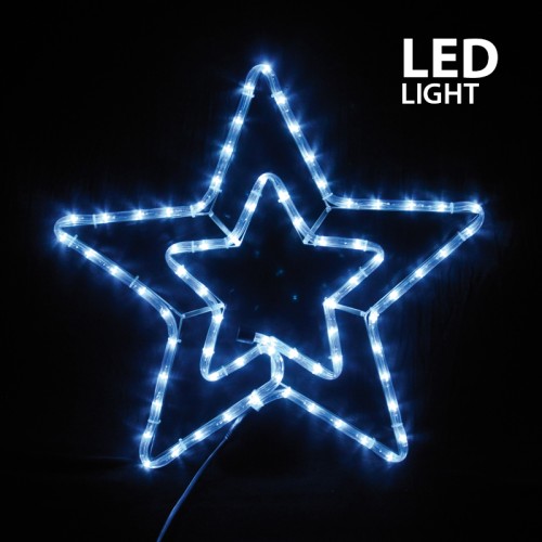 Φωτιζόμενο διπλό αστέρι Led λευκό 56cm με πρόγραμμα Φωτιζόμενο διπλό αστέρι Led λευκό 56cm με πρόγραμμα