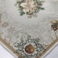 Τραπεζομάντηλο 100x100 εκρού χρυσό lurex με λουλούδια